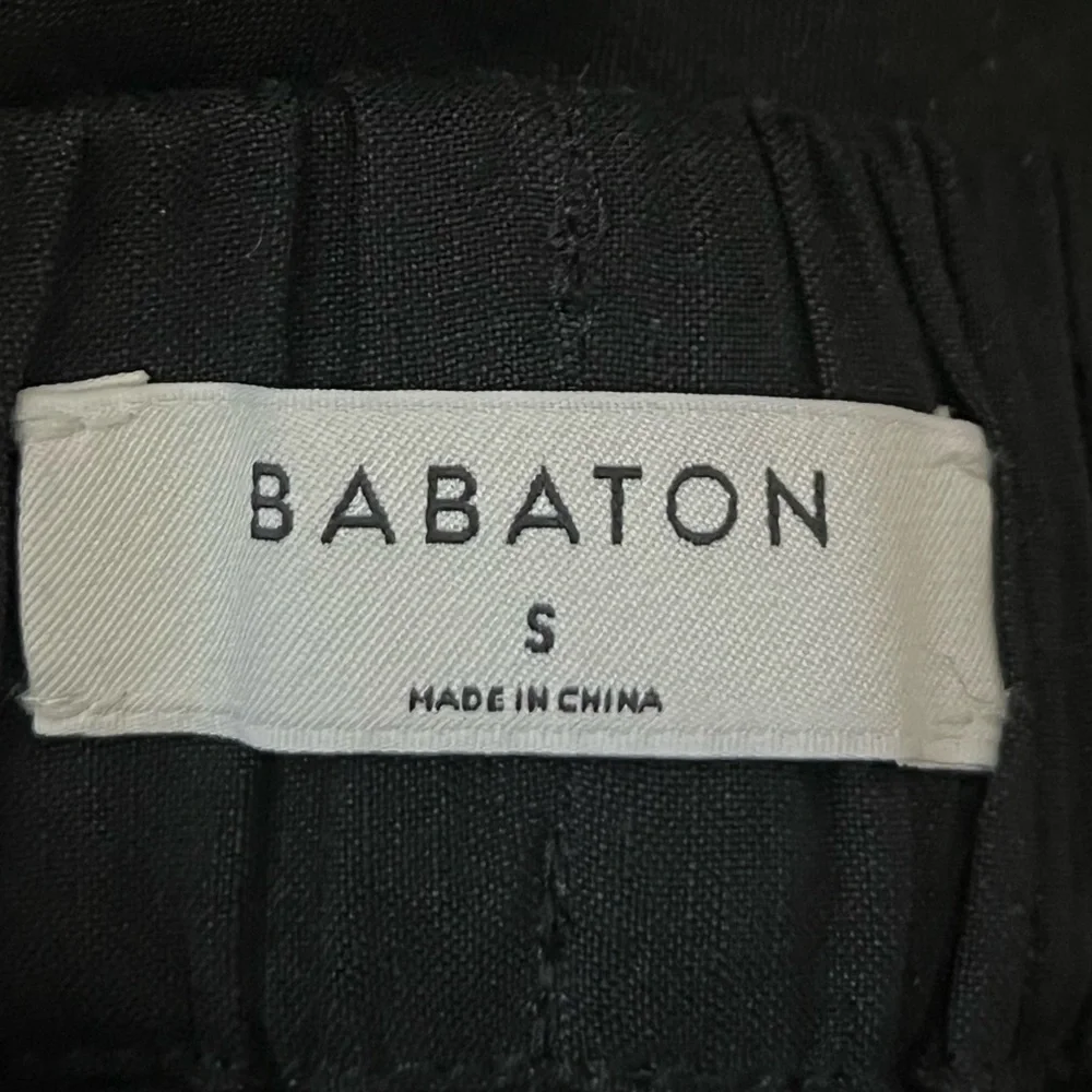 Babaton Day Errol Black Linen Blend Pants Small